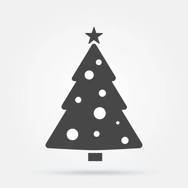 Ícone de árvore de Natal, vetor design simples. Símbolo preto, isolado sobre fundo branco . — Vetor de Stock