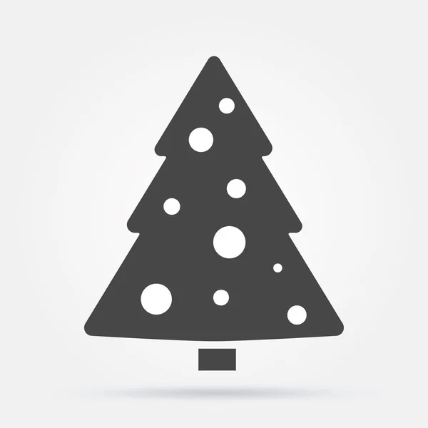 Julgran ikon, vektor enkel design. Svart symbol, isolerad på vit bakgrund. — Stock vektor