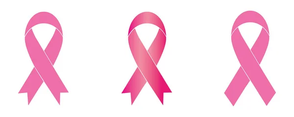 Pink Ribbons Set - Symbolen van Borstkanker Bewustwording Maand — Stockvector