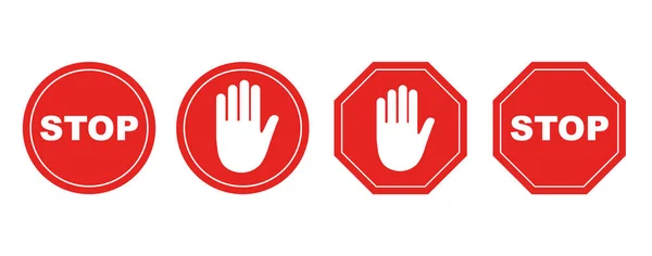 Stop sign set, isolado em fundo branco. ilustração vetorial —  Vetores de Stock