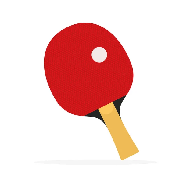 Червона ракетка для гри в настільний теніс. Вектор. ізольовані на білому фоні . — стоковий вектор