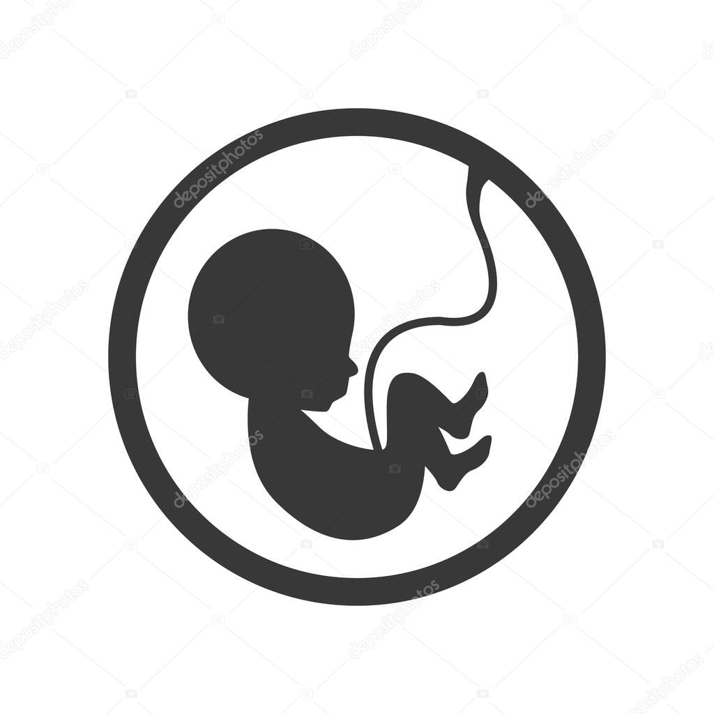 Fetus Icon Isolated On White Background Vector Illustration