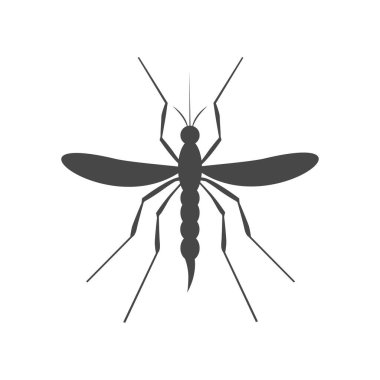 Sivrisinek işareti, beyaz arkaplanda izole edilmiş simge, vektör illüstrasyonu