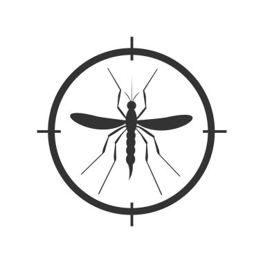 Sivrisinekler beyaz arkaplanda işaret vektör illüstrasyonunu durdurdu