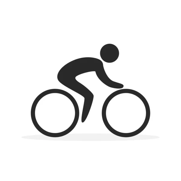 Cyclist Icon Bicycle Linear Concept Sign Vector Illustration Isolated White — Stock Vector