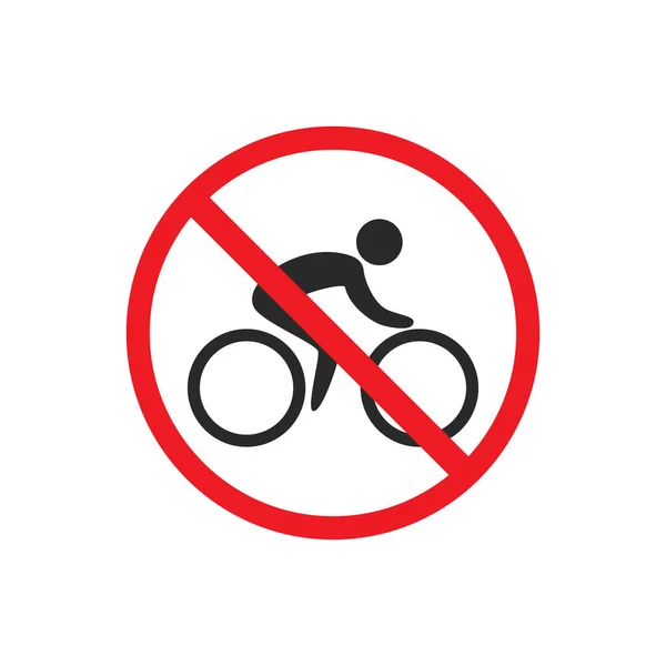 自転車はありません 自転車の禁止記号 白い背景のベクトルイラスト — ストックベクタ