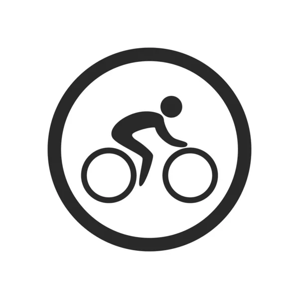 Icono Ciclista Signo Concepto Lineal Bicicleta Ilustración Vectorial Aislada Sobre — Archivo Imágenes Vectoriales