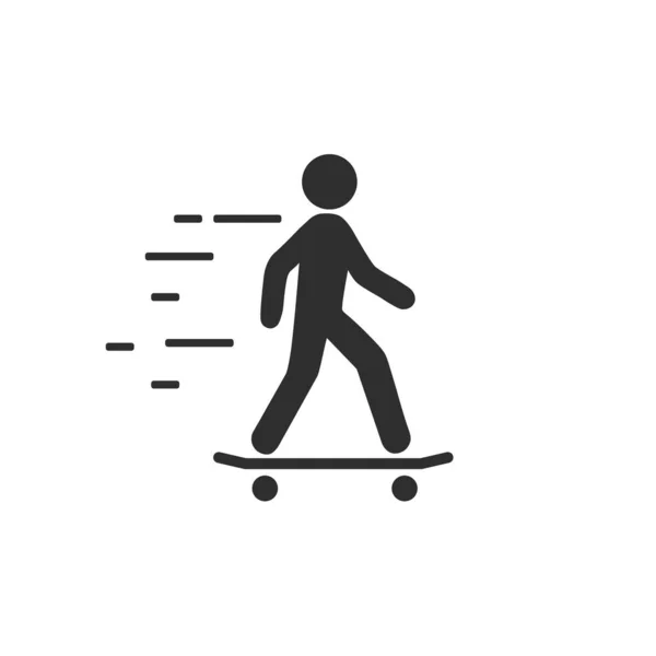 Ilustración Del Icono Del Skateboarder Aislada Sobre Fondo Blanco — Archivo Imágenes Vectoriales