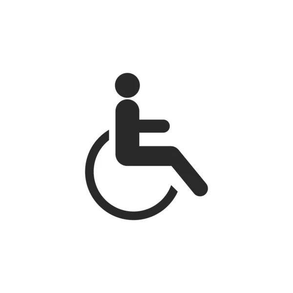 Disabled Icon Wheelchair Handicap Symbol Isolated White Background Vector Illustration — Stock Vector