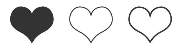 ハートアイコンのセット、白に隔離された愛の概念 — ストックベクタ