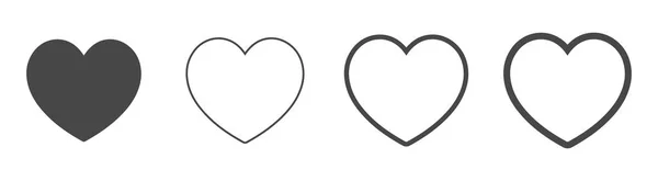 Conjunto de iconos del corazón, concepto de amor aislado en blanco — Vector de stock