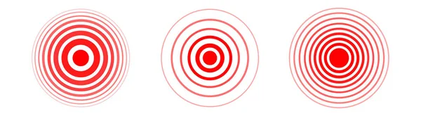 Smärta läge ikonen set. Röd vektor smärta plats tecken isolerad på vit bakgrund. — Stock vektor