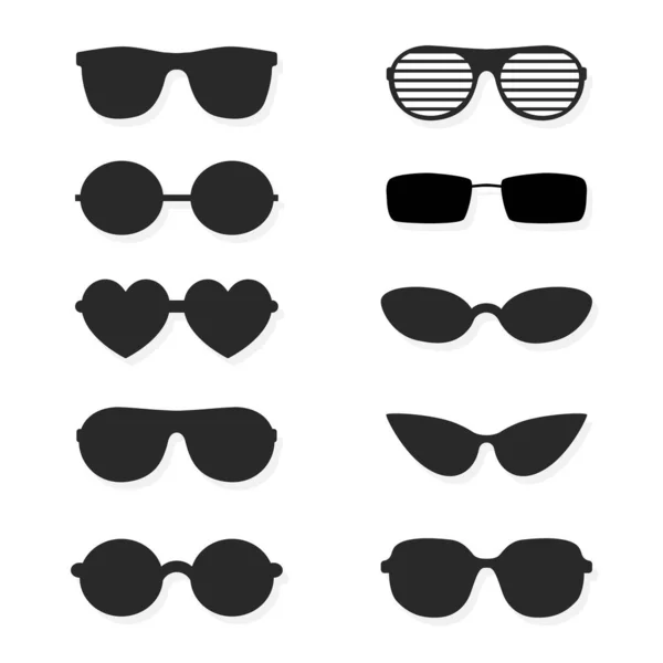 Set de gafas de sol aisladas sobre fondo blanco. Ilustración vectorial — Archivo Imágenes Vectoriales