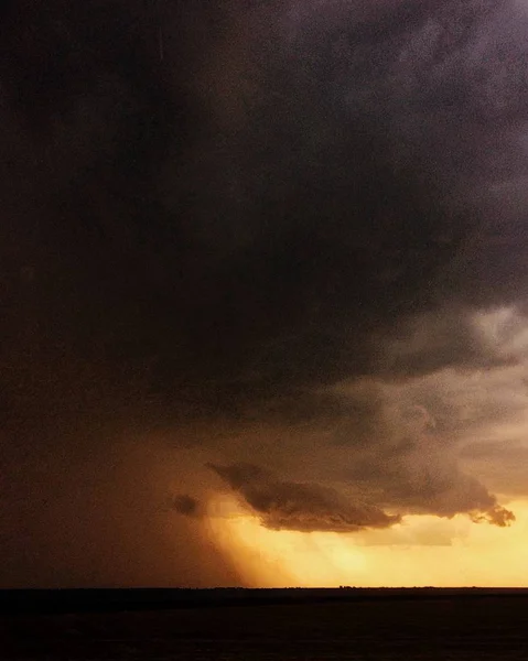 Pluie Verglaçante Nuages Sombres Sur Les Pâturages Campagne Ukrainienne — Photo