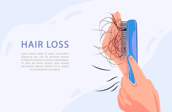 Problemas para el cabello mano con un peine fallout — Archivo Imágenes Vectoriales