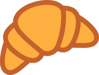Croissant karikatür doodle simgesi. Basit zarif logo çizim. Yalıtılmış basit vektör çizimi.