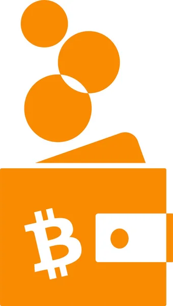 Bitcoin cüzdan emoji logo sembolü. Düz vektör çizimi.