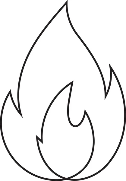 Abstract fire doodle, one line. Continuos line minimalism style flames vector drawing. — Stock Vector