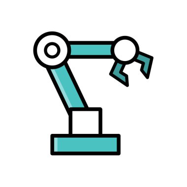 Çizgi film manipülatörü çizimi, imalat konsepti, teknoloji endüstrisi, basit çizgi çizimi düzenlenebilir vuruş, Eps10 vektörü..