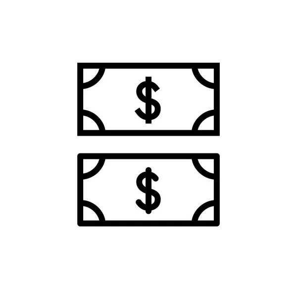 Dolar kümesi karikatür ikonları, para konsepti, kâr sembolü. Vektör çizimi, basit düzenlenebilir vuruş, izole edilmiş