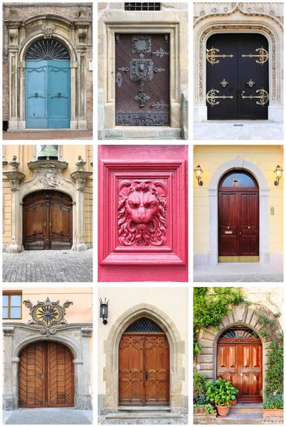 Collage Renaissance Front Doors — Stock Photo, Image