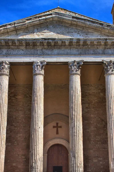 Minerva Templom Assisi Olaszország Hdr — Stock Fotó