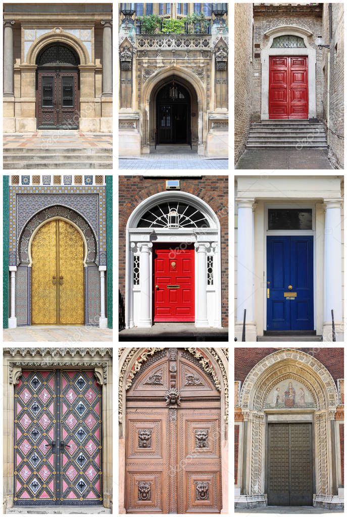 Collage of renaissance front doors
