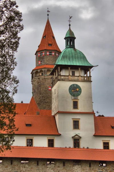 Vista Panorámica Del Castillo Bouzov República Checa — Foto de Stock
