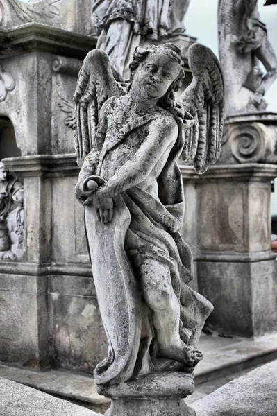 Estátua Querubim Coluna Santíssima Trindade Olomouc República Checa — Fotografia de Stock