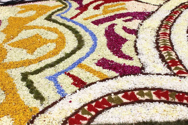 多彩多姿的花地毯 用花瓣 — 图库照片
