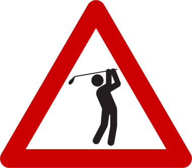 Golfçü sembollü uyarı işareti