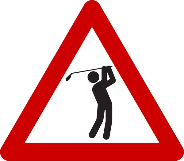 Waarschuwingsbord Met Golfers Symbool — Stockfoto