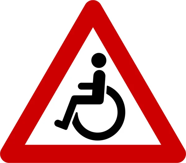 Warnschild Mit Behindertensymbol — Stockfoto