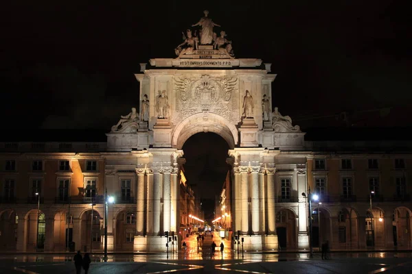 Nightview Praca Comercio Lisabonu Portugalsko — Stock fotografie