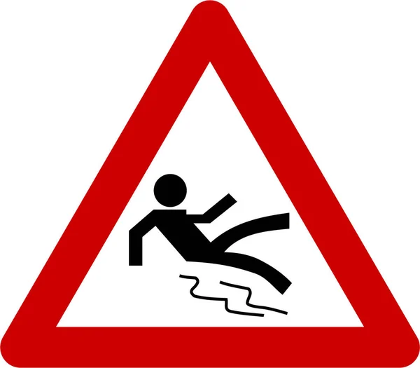 Wet Floor Warning Sign Falling Man — Stock Photo, Image