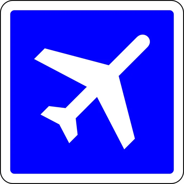 Luchthaven Blauw Teken Witte Achtergrond — Stockfoto