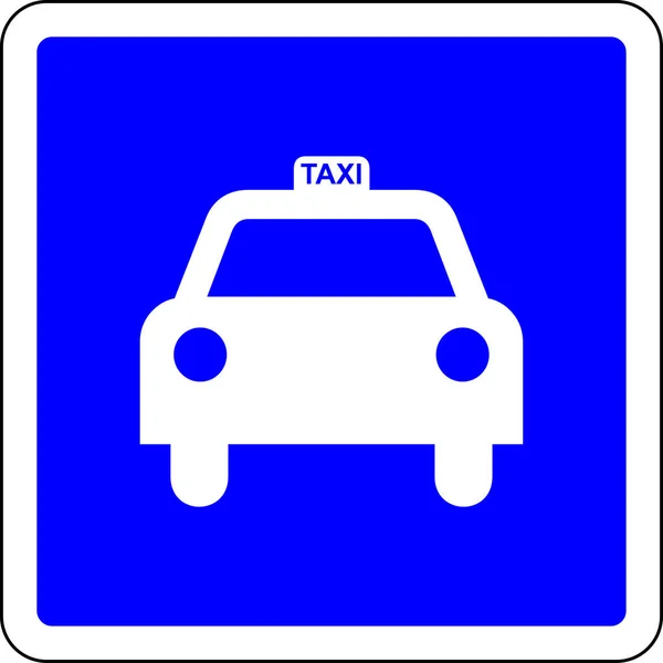 Táxi Sinal Estrada Azul — Fotografia de Stock