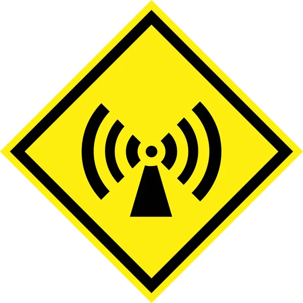 非電離放射線のシンボルと黄色の危険サイン — ストック写真