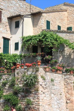 Spello, Umbria, İtalya'nın antik kentin kentsel manzara