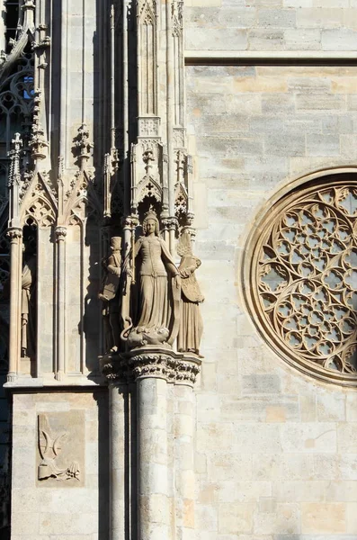 Dekoracje Fasada Katedra Świętego Stefana Wiedniu Austria — Zdjęcie stockowe