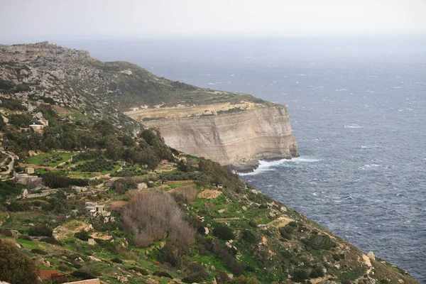 Vue Paysage Des Falaises Dingli Malte — Photo