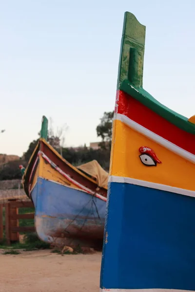 Fecho Barco Pesca Tradicional Maltês — Fotografia de Stock