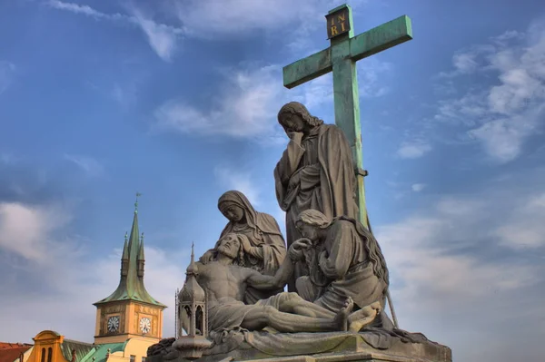 Die Pieta Auf Der Karlsbrücke Prag Tschechien — Stockfoto