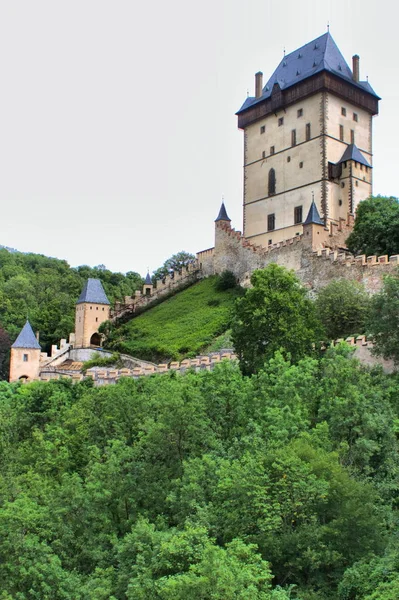 Torre Principal Del Castillo Karlstein República Checa Hdr — Foto de Stock