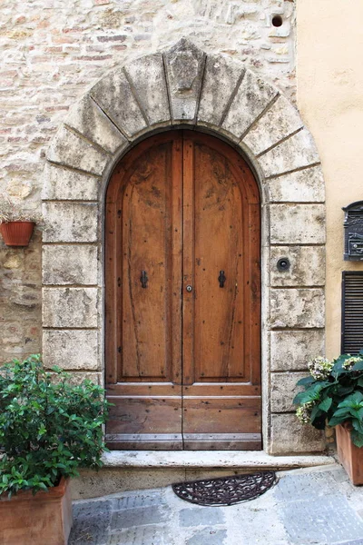 Puerta Entrada Estilo Antiguo Madera — Foto de Stock