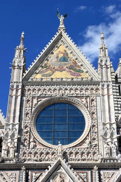 Façade Cathédrale Sienne Toscane Italie — Photo