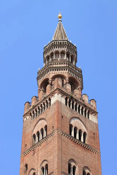 Primo Piano Del Campanile Della Cattedrale Cremona Detto Anche Torrazzo — Foto Stock