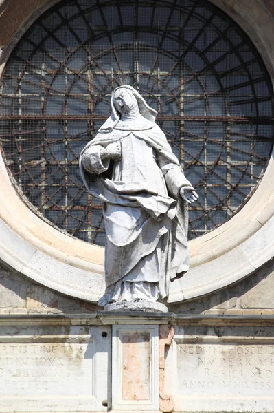 Closeup Facade Cremona Cathedral Italy — Stock Photo, Image