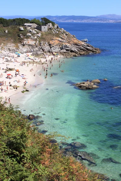 Praia Nosa Senora Nas Ilhas Cies Galiza Espanha Imagens De Bancos De Imagens