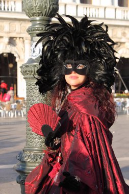 Venice, İtalya - 10 Şubat 2018: Venedik kostüm bizzat Venedik Karnavalı 10 Şubat 2018 üzerinde Venedik, İtalya'da katılır